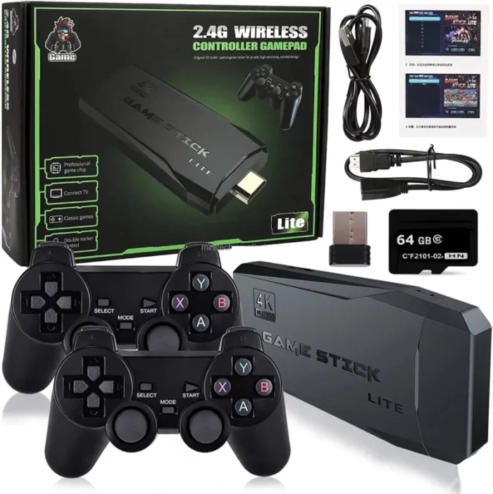64G Built-in 20000 Games Stick 2 Wireless controller gamepad 4K HD Video game Console